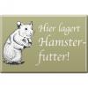 Kühlschrankmagnet - Hier lagert Hamsterfutter - Hamster - Gr. ca. 8 x 5,5 cm - 38846 - Magnet Küchenmagnet