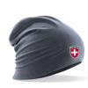 Longbeanie Slouch-Beanie Sommerbeanie mit Textildruck Wappen - SWITZERLAND - SB55051