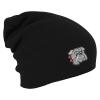 Longbeanie Slouch-Beanie Mütze Hund Bulldogge grau 54105