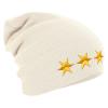 Longbeanie Slouch-Beanie Wintermütze drei goldene Sterne 55173