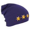 Longbeanie Slouch-Beanie Wintermütze drei goldene Sterne 55173