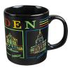 Keramiktasse mit Print Dresden 57449 schwarz
