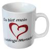 Tasse mit Print Du bist mein Lieblings Mensch 57607 weiss