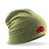 Longbeanie Slouch-Beanie Sommerbeanie mit Textildruck - ROTER HUMMER - SB55068