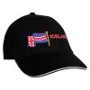 Baseballcap mit Einstickung Fahne Flagge Iceland Island 69989 in versch. Farben