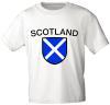 Kinder T-Shirt mit Print - Scotland - Schottland - 76191 - weiß - Gr. 86-164