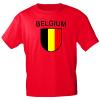 Kinder T-Shirt mit Print Fahne Wappen Belgien 73323 rot Gr. 98/104
