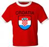 T-Shirt mit Print - Fahne Flagge Croatia Kroatien 76387 rot Gr. S