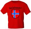 T-Shirt mit Print - Wappen Fahne Flagge Norway Norwegen - 76423 rot Gr. S-XXL