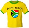 T-Shirt mit Print - Wappen Flagge Fahne South Africa - Südafrika - 76437 gelb Gr. S-XXL