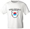 T-Shirt mit Print - Fahne Flagge Wappen Korea Republic Südkorea - 76438 weiß Gr. M