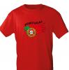 T-Shirt mit Print - wehende Fahne Portugal - 76441 rot Gr. S-2XL