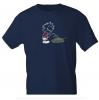 T-Shirt mit Print - Pinkelmännchen gegen Panzer - 85175 Dunkelblau Gr. S-2XL