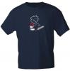 T-Shirt mit Print - Pinkelmännchen gegen Drohnen - 85181 Dunkelblau Gr. S-2XL