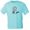 T-Shirt mit Print - Pinkelmännchen gegen Drohnen - 85184 Türkis Gr. S-2XL