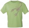 T-Shirt mit Print Textildruck - SKORPION - 85222 Apfelgrün Gr. S-2XL