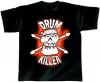 T-Shirt unisex mit Print - Drum Killer - von ROCK YOU MUSIC SHIRTS - 10411 schwarz - Gr. XL