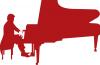 Aufkleber Applikation - Klavier - Klavierspieler - Pianist - AP0663 - versch. Größen