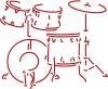 Aufkleber Applikation - Schlagzeug - Drumkit - AP0671 -  versch. Größen