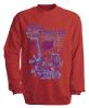 Sweatshirt mit Print - Rock forever - S10254 - rot / XL