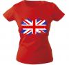Girly-Shirt mit Print Flagge Fahne Union Jack Großbritannien G12122 Gr. rot / XS