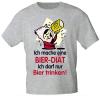 T-Shirt unisex mit Print - Ich mache eine Bier-Diät - 09415 hellgrau - Gr. S-XXL