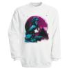 Sweatshirt mit Print Einhorn bei Mondschein S12666 Gr. weiß / 3XL