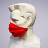 50x Behelfsmaske Gesichtsmaske Maske mit wasserabweisenden Vliess - 15443/1 rot