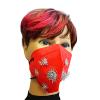 1 FFP2 Maske Weihnachts-Maske in Rot mit Lametta Eiskristalle - 14991