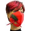 1 FFP2 Maske Weihnachts-Maske in Rot mit Tannenzweig - 14993-1