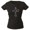 Girly-Shirt mit Strassmotiv - American Flag Kreuz - G12973 schwarz Gr. XXL