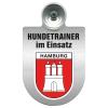 Einsatzschild Windschutzscheibe incl. Saugnapf - Hundetrainer im Einsatz - 309379 - incl. Regionen nach Wahl