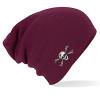 Longbeanie Slouch- Beanie Mütze mit hochwertiger Einstickung - Skull Totenkopf - versch. Farben 54409