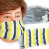 Baumwollmaske mit zertifiziertem Innenvlies - Gelb-Weiß-Schwarz-Grau - 15460 + Gratiszugabe
