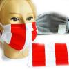 Baumwollmaske mit zertifiziertem Innenvlies - Rot-Weiß senkrecht - 15463 + Gratiszugabe