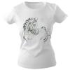 Girly-Shirt mit Strasssteinen Glitzer Pferd Horse Stute G88332 Gr. weiß / XXL