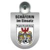 Einsatzschild Windschutzscheibe incl. Saugnapf - Schäferin im Einsatz - 309459 - incl. Regionen nach Wahl
