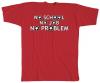 T-Shirt mit Print - No School, no Job.... - 10612 - rot - Gr. S-XXL
