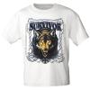 T-Shirt mit Print Wolfskopf Survivor - 10985 Gr. weiß / L