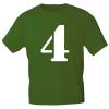 Marken T-Shirt mit Print Zahl Vier - 4 - 85125 Dunkelgrün Gr. S-3XL