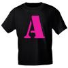 Marken T-Shirt mit Print Buchstabe - A - 85121 schwarz Gr. S-3XL