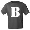 Marken T-Shirt mit Print Buchstabe - B - 85121 Anthrazit Gr. S-3XL