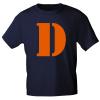 Marken T-Shirt mit Print Buchstabe - D - 85121 schwarz Gr. S-3XL