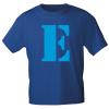 Marken T-Shirt mit Print Buchstabe - E - 85121 royalblau Gr. S-3XL