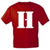 Marken T-Shirt mit Print Buchstabe - H - 85121 Rot Gr. S-3XL