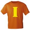 Marken T-Shirt mit Print Buchstabe - I - 85121 Orange Gr. S-3XL