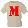 Marken T-Shirt mit Print Buchstabe - M - 85121 Natur Gr. S-3XL