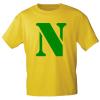 Marken T-Shirt mit Print Buchstabe - N - 85121 gelb Gr. S-3XL