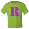 Marken T-Shirt mit Print Buchstabe - R - 85121 Apfelgrün Gr. S-3XL