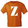 Marken T-Shirt mit Print Buchstabe - Z - 85121 Orange Gr. S-3XL
